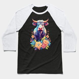 Bull with flowers Baseball T-Shirt